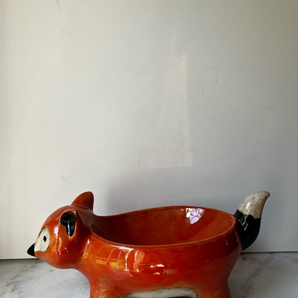 Orange Fox Ceramic Bowl by Pier 1 - Picture 4 of 14